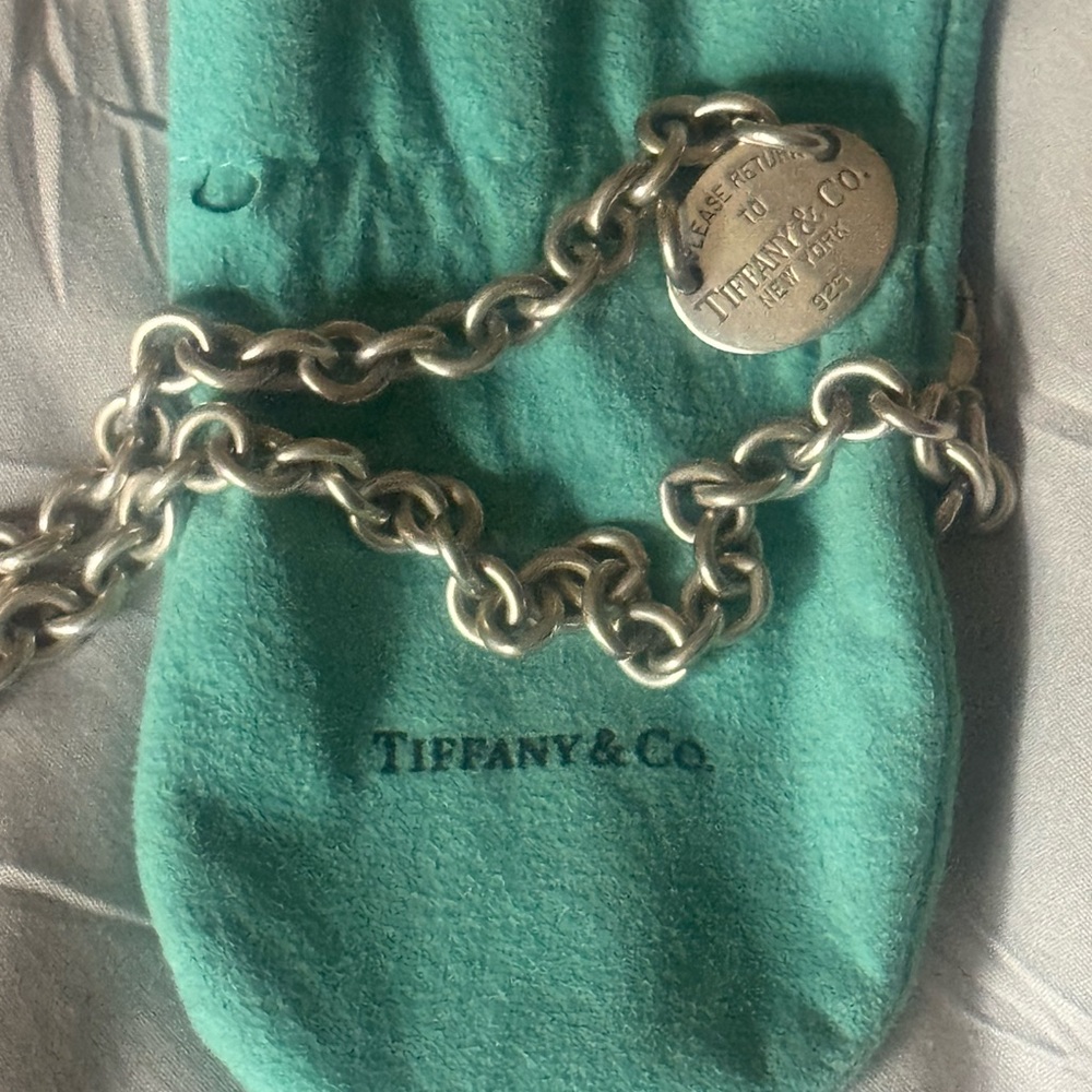 Tiffany & Co. Return To Tiffany 925 Silver Chain Necklace Choker 15.5